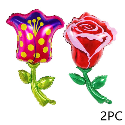 Bela Flor De Alumínio Forma Foil Balões Rosa Girassol Decoração festa Colorido Decoração