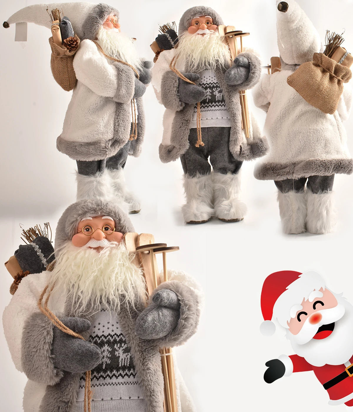 Papai Noel lenhador rústico 2 peças boneco enfeite 45*25CM luxo natal
