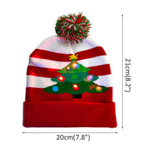 Carregar imagem no visualizador da galeria, Chapéu de suéter de natal com led iluminado gorro de natal gorro de malha
