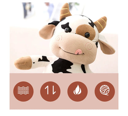 Bicho de Pelúcia Vaca Vaquinha Macia e Pelúcia Vaca Vaquinha Linda Incríveis 30cm