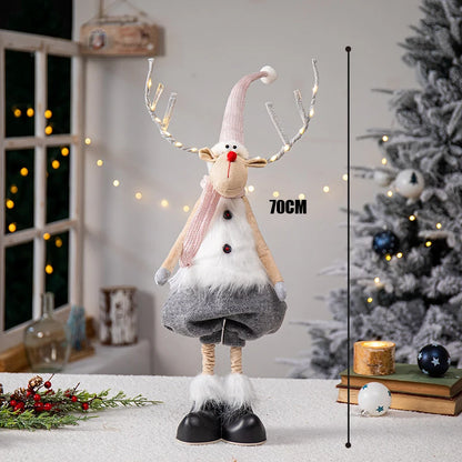 Estatueta de veado em pé de rena em pé de Natal - Escultura de rena em pé de pelúcia