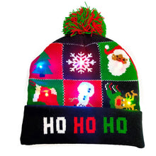 Carregar imagem no visualizador da galeria, Chapéu de suéter de natal com led iluminado gorro de natal gorro de malha
