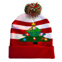 Carregar imagem no visualizador da galeria, Chapéu de suéter de natal com led iluminado gorro de natal gorro de malha
