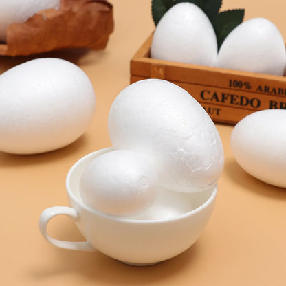 Ovos de espuma de 8,5 cm para artesanato, 10 peças de ovos de isopor brancos pequenos