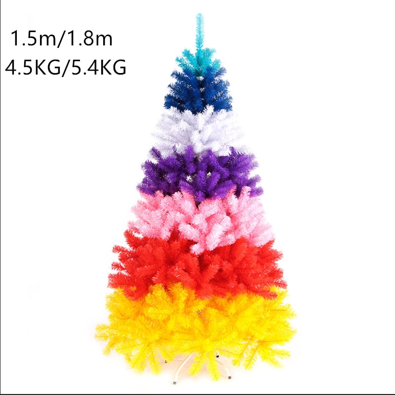 Árvore De Natal colorido Com Neve Modelo Luxo 1.5m 380 Galhos