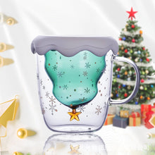 Carregar imagem no visualizador da galeria, Caneca de vidro isolada de parede dupla, copo de café de Natal e copo de chá leite
