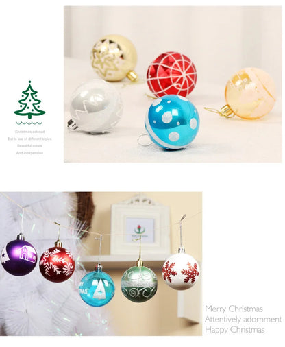 Enfeites de bola de Natal de ouro de 80 mm, 24 peças, conjunto de enfeites de alívio árvore