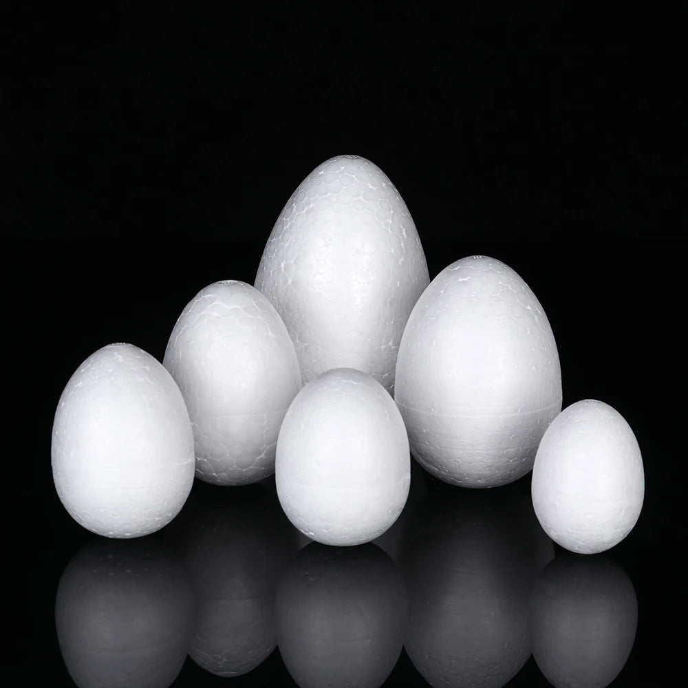 Ovos de espuma de 8,5 cm para artesanato, 10 peças de ovos de isopor brancos pequenos