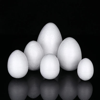 Ovos de espuma de 8,5 cm para artesanato, 10 peças de ovos de isopor brancos pequenos
