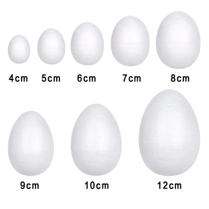 Ovos de espuma de 8,5 cm para artesanato, 10 peças de ovos de isopor brancos pequenos