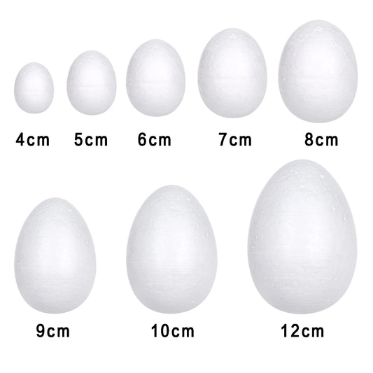 Ovos de espuma de 8,5 cm para artesanato, 10 peças de ovos de isopor brancos pequenos