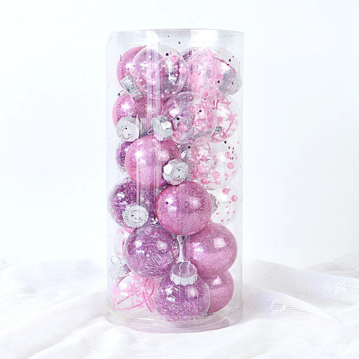 Enfeites de bola de Natal de ouro de 80 mm, 24 peças, conjunto de enfeites de alívio árvore