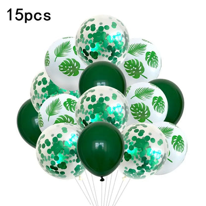 Balões com tema de safári selva, balão de folhas de palmeira, balões metálicos