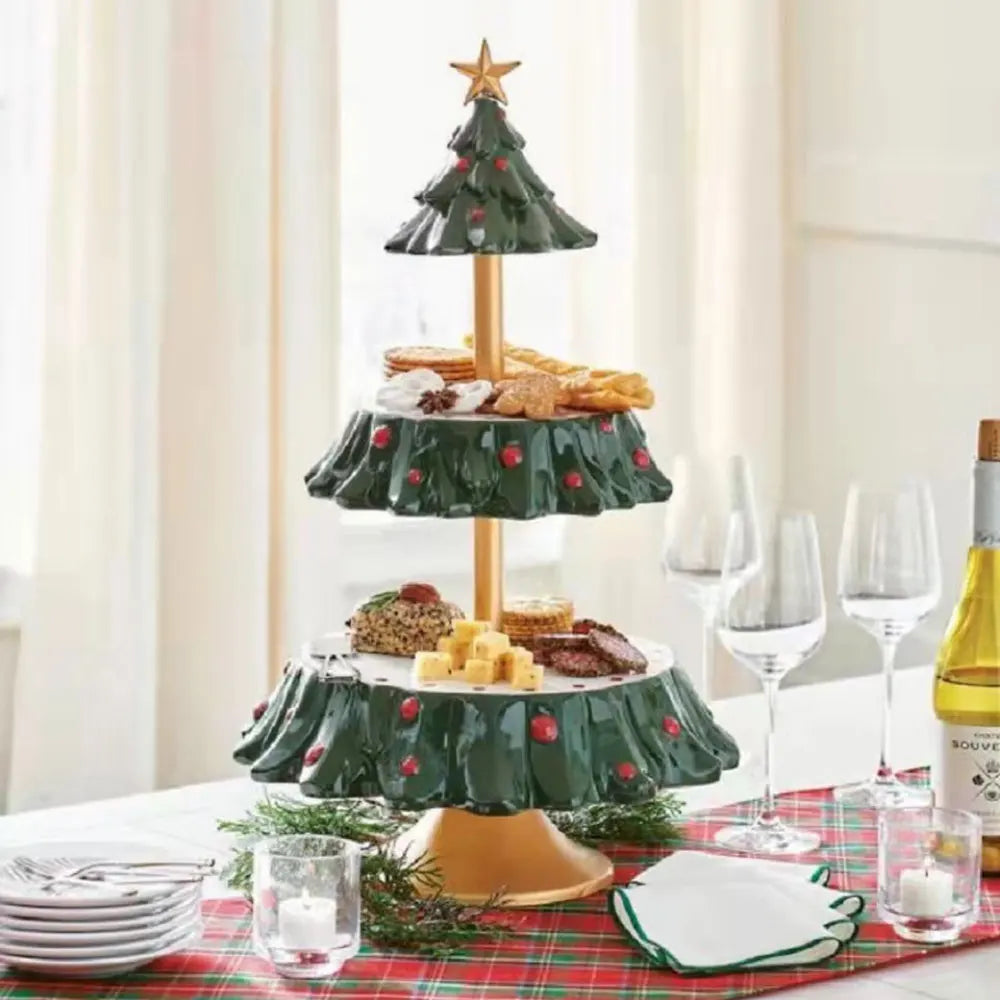 Suporte para Cupcakes Árvore de Natal Mesa de Sobremesas Prato de Frutas Suporte Bolo