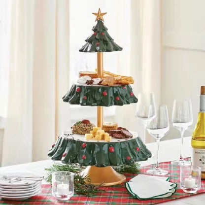 Suporte para Cupcakes Árvore de Natal Mesa de Sobremesas Prato de Frutas Suporte Bolo