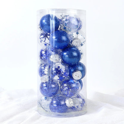 Enfeites de bola de Natal de ouro de 80 mm, 24 peças, conjunto de enfeites de alívio árvore