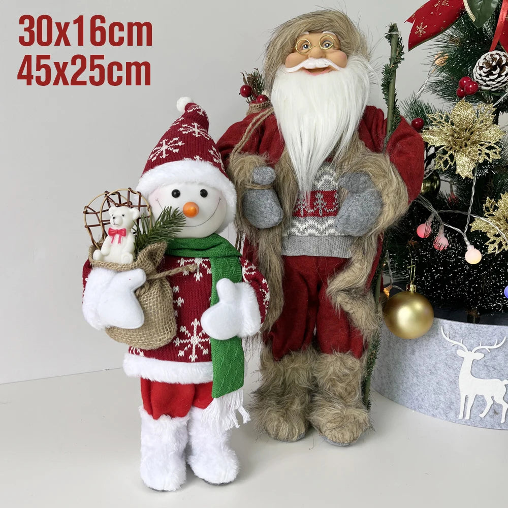 Papai Noel lenhador rústico 2 peças boneco enfeite 45*25CM luxo natal