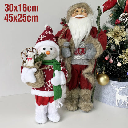 Papai Noel lenhador rústico 2 peças boneco enfeite 45*25CM luxo natal