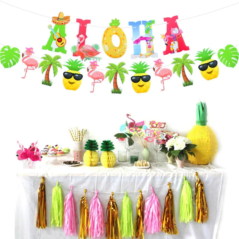 40 peças de decorações de festa havaianas luau redemoinhos pendurados, tropical