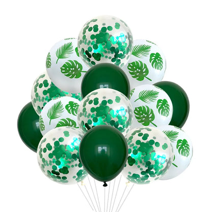 Balões com tema de safári selva, balão de folhas de palmeira, balões metálicos