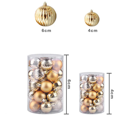 Bola Natalina Decorada 6cm - Kit Com 34 Bolas