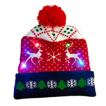 Carregar imagem no visualizador da galeria, Chapéu de suéter de natal com led iluminado gorro de natal gorro de malha
