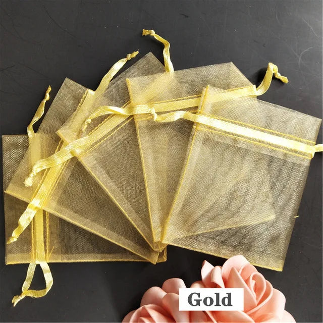 Sacolinhas organza  saquinho de organza branco (Pacote com 50 Unidades) (9x12cm)