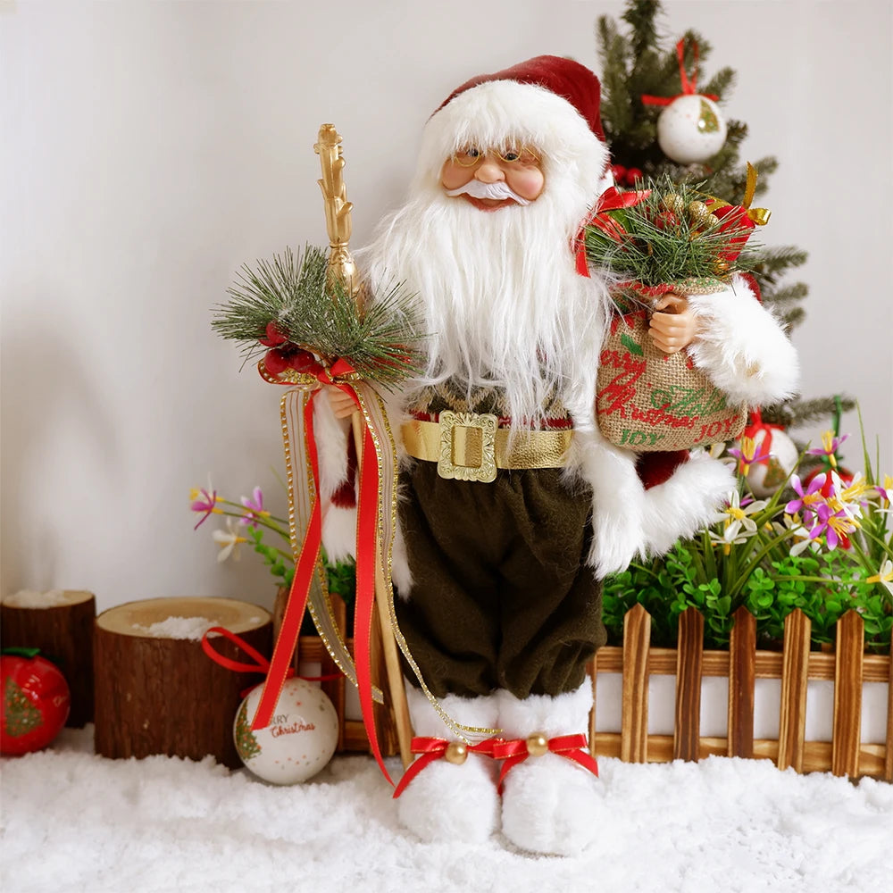 Natal papai noel bonecas de pelúcia em pé brinquedo decoração feriado ano novo