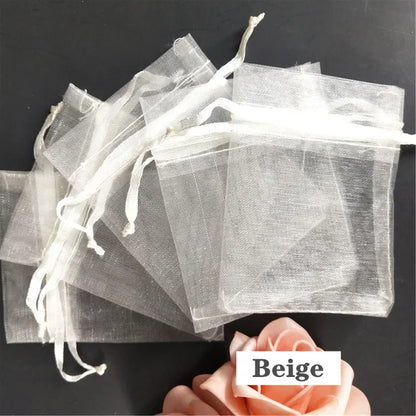 Sacolinhas organza  saquinho de organza branco (Pacote com 50 Unidades) (9x12cm)