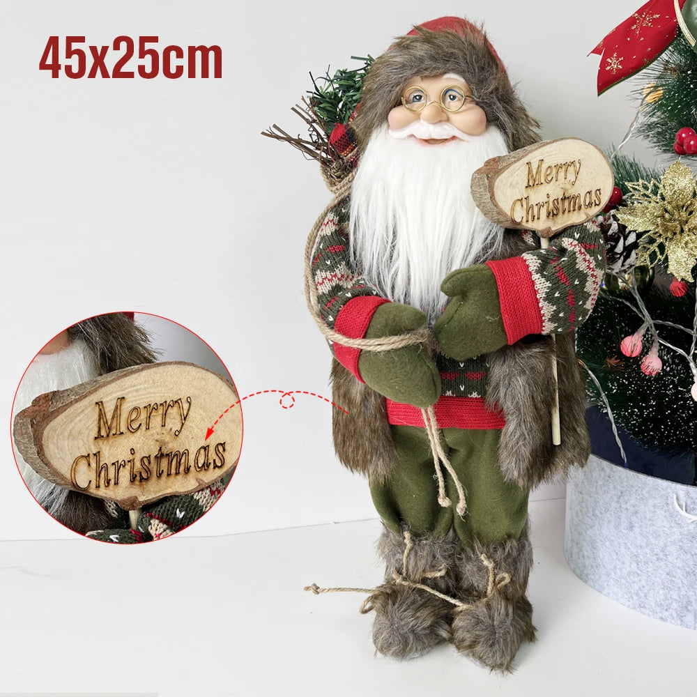 Papai Noel lenhador rústico 2 peças boneco enfeite 45*25CM luxo natal