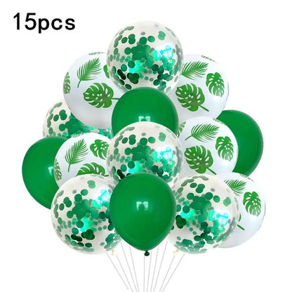 Balões com tema de safári selva, balão de folhas de palmeira, balões metálicos