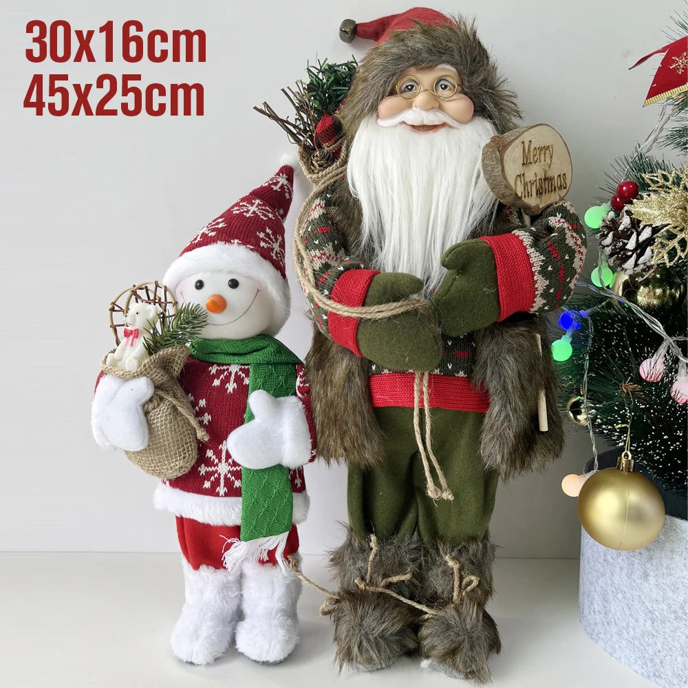 Papai Noel lenhador rústico 2 peças boneco enfeite 45*25CM luxo natal