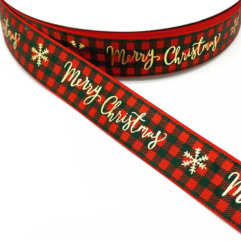 Fita Árvore Natal Decorações de Natal 1 Unidades Fitas de Gorgorão Estampadas Embrulho