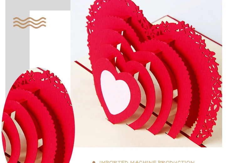 Cartão de amor pop-up 3D para esposa e namorada