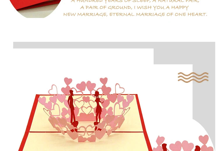 Cartão de amor pop-up 3D para esposa e namorada