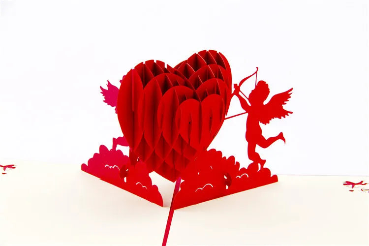 Cartão de amor pop-up 3D para esposa e namorada