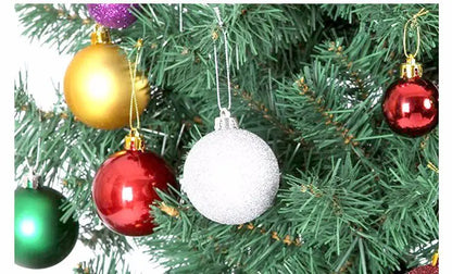 Enfeites de bola de Natal de ouro de 80 mm, 24 peças, conjunto de enfeites de alívio árvore