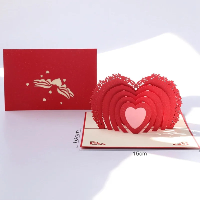 Cartão de amor pop-up 3D para esposa e namorada