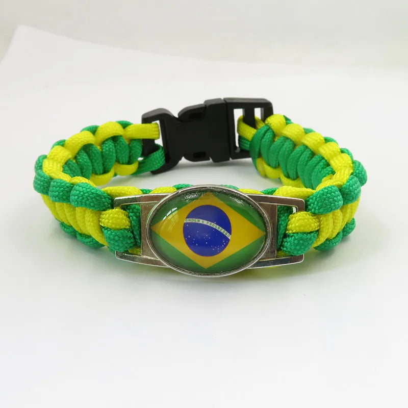 Pulseira de bandeira nacional elemento bandeira do Brasil jogo de futebol equipe torcendo