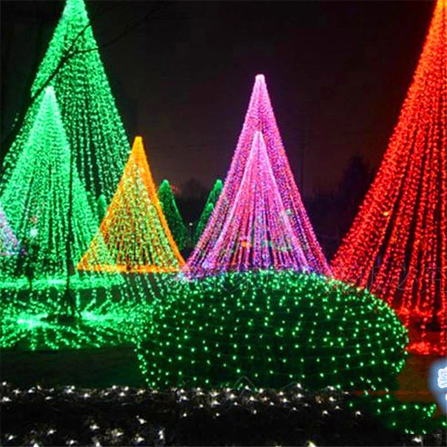 Luzes de Natal, 100m 800 luzes de fada ao ar livre Luzes de corda colorido