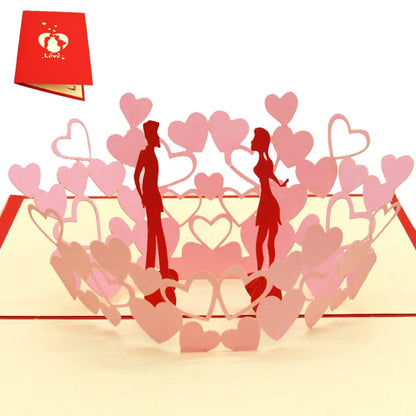 Cartão de amor pop-up 3D para esposa e namorada