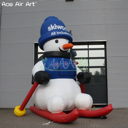 Boneco de neve decorativo Inflável de Natal gigante 4m Boneco de Neve Inflável Natal Alto