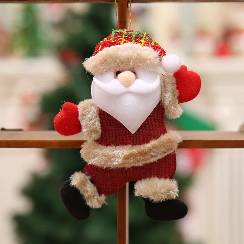 Boneco de Papai Noel fofo em forma de cervo, boneca de Natal, enfeite pendurar árvore