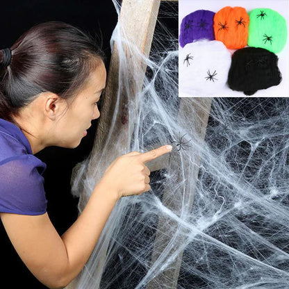 Teia de Aranha Colorida Halloween Teia de Aranha Elástica de 300m² Coteia Colorida