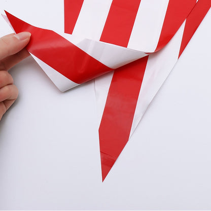 Bandeira triangular de plástico da guirlanda listrada, faixa temática para decoração circo