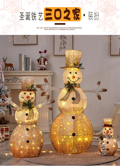 Natal Boneco neve Natal com LED de 120 cm, decorações de Natal pré-iluminadas