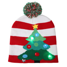 Carregar imagem no visualizador da galeria, Chapéu de suéter de natal com led iluminado gorro de natal gorro de malha
