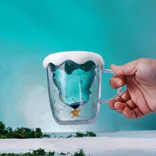 Carregar imagem no visualizador da galeria, Caneca de vidro isolada de parede dupla, copo de café de Natal e copo de chá leite
