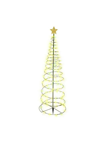 Decoração de árvore de Natal de metal solar espiral árvore natal luz led à prova d'água