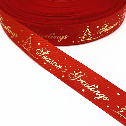 Fita Árvore Natal Decorações de Natal 1 Unidades Fitas de Gorgorão Estampadas Embrulho